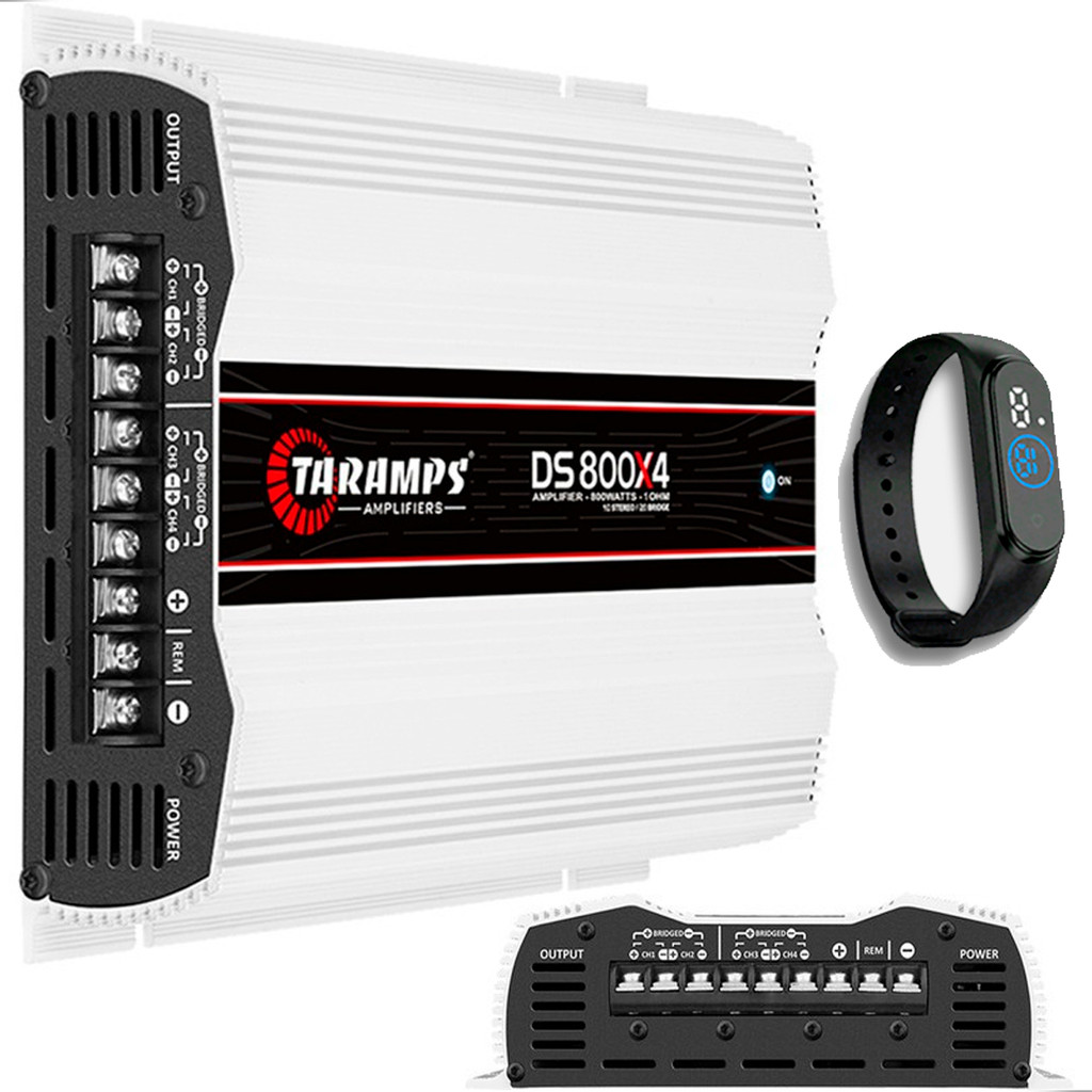 Amplificador Automotivo Taramps DS 800x4 1 Ohm 4x200W RMS Classe D Alto Desempenho