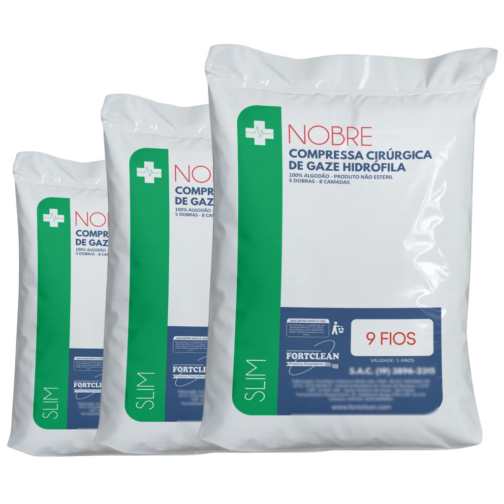 3x Pacotes compressa gaze não estéril 9 fios hidrofila curativo proteção limpeza 100% algodão com NF