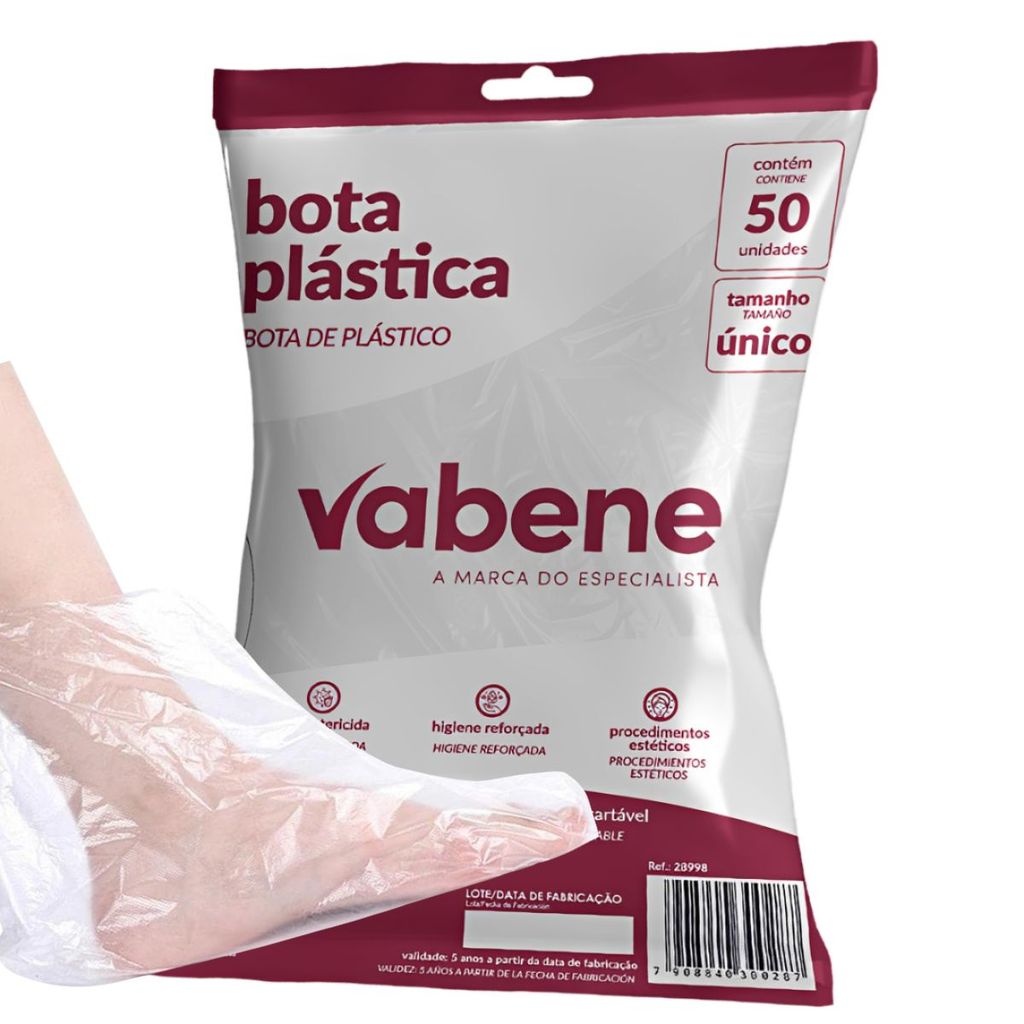 Botinha Plástica Descartável para Spa dos Pés Vabene