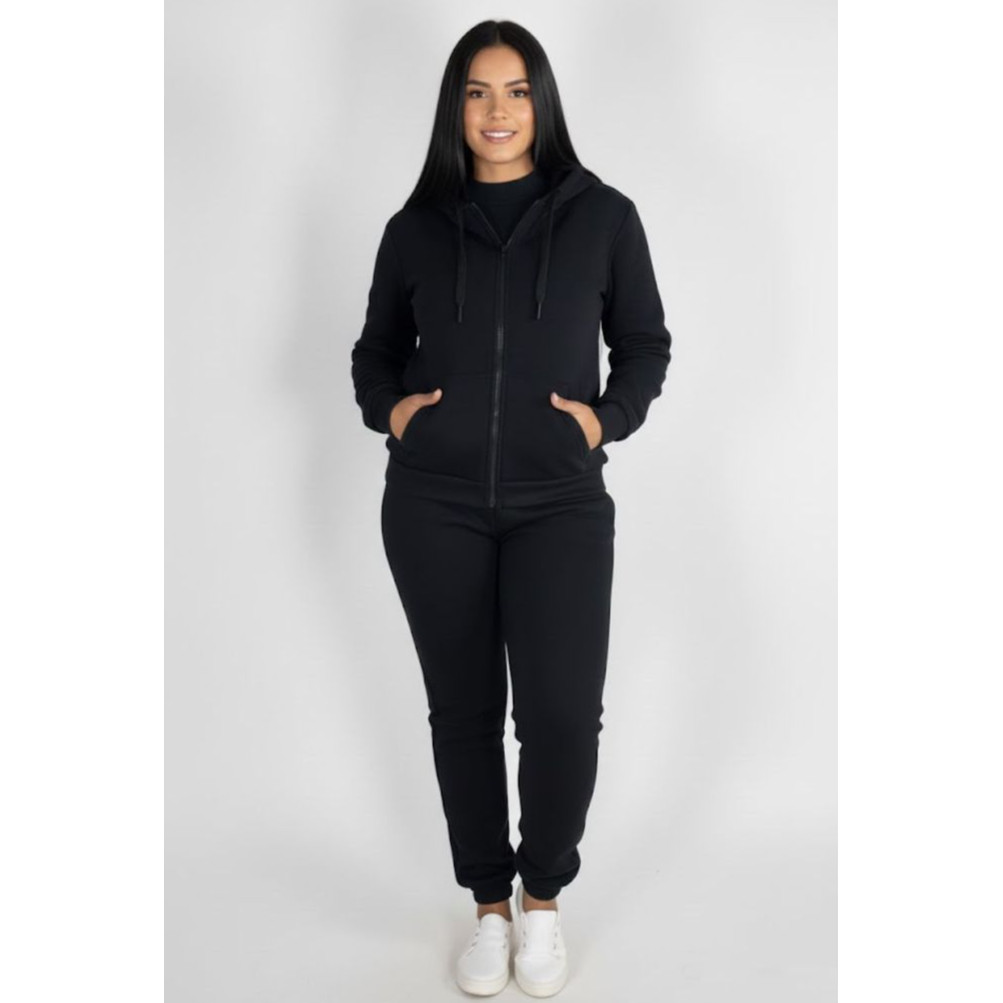 Conjunto Moletom Feminino Inverno | Jaqueta com Capuz + Calça Jogger, Quentinho Confortável Estiloso