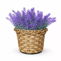 Planta Artificial Lavanda Decorativa Vaso Flor Arranjo Mesa