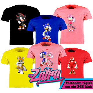 Camiseta Personagens Sonic - PT2 (do infantil ao adulto G3) em Oferta na Shopee