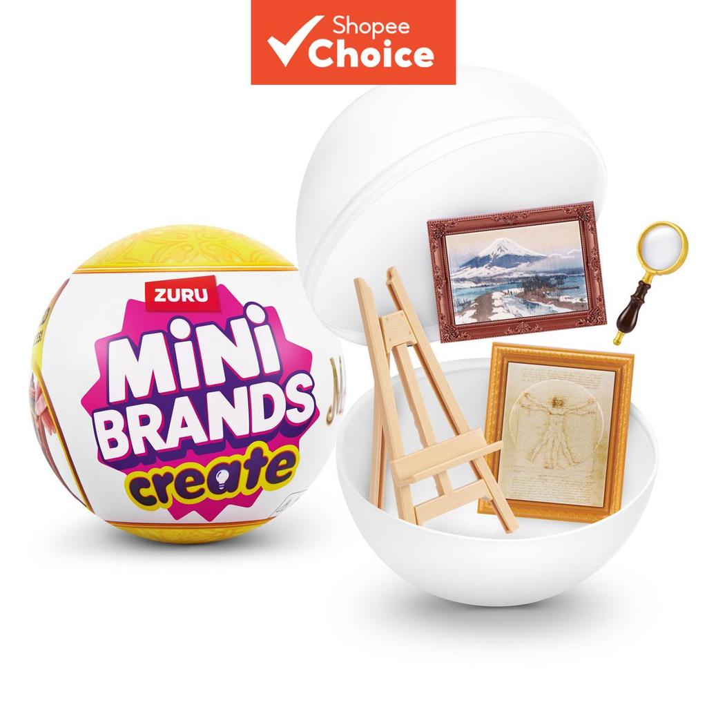 ZURU Mini Brands CREATE Bola surpresa de faça você mesmo autêntica/Inclui materiais criativos e marcas em em Oferta na Shopee