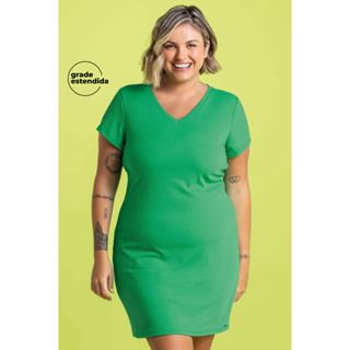 Vestido Feminino Básico Canelado Marialícia Verde em Oferta na Shopee