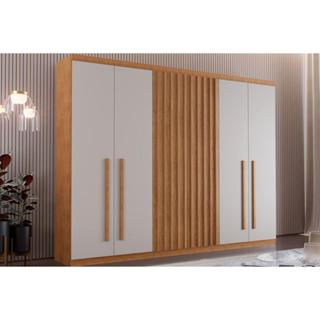 Guarda Roupa Casal 6 Portas e 4 Gavetas Denver Naturale/Off White - Rufato em Oferta na Shopee