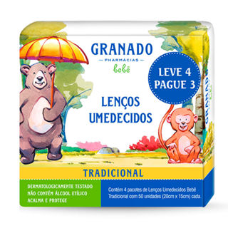 Lenço Umedecido Granado Bebê Tradicional 200 Unidades em Oferta na Shopee