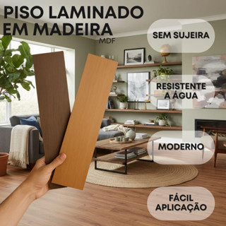 50 Pisos de Madeira Laminado Placas Mdf Liso 45x11cm Piso para Revestimento Decoração Sala em Oferta na Shopee
