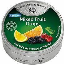 Bala Mixed Fruit Drops Cavendish & Harvey Lata 175g - Importado