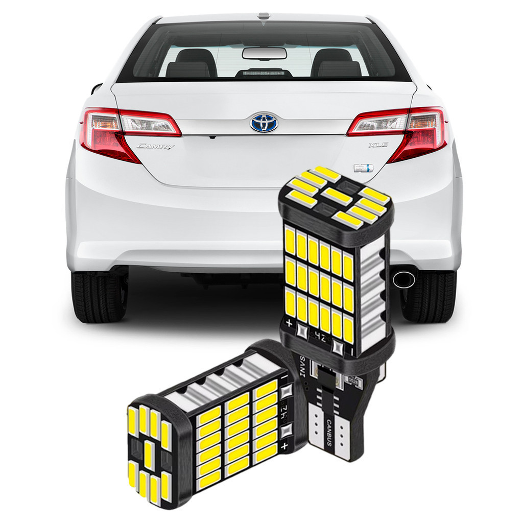 Par Lampada Ultra Led Premium Luz de Ré CAMRY 2007 2008 2009 2010 2011 2012 2013 2014 T15 w16w Branco