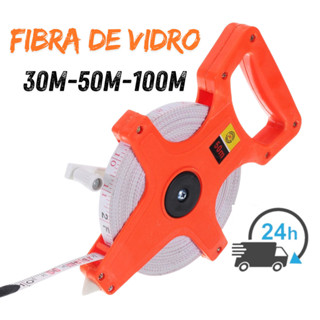 Trena De 50 Metros Fita De Fibra De Vidro Aberta 30m 50m 100m X 14mm em Oferta na Shopee