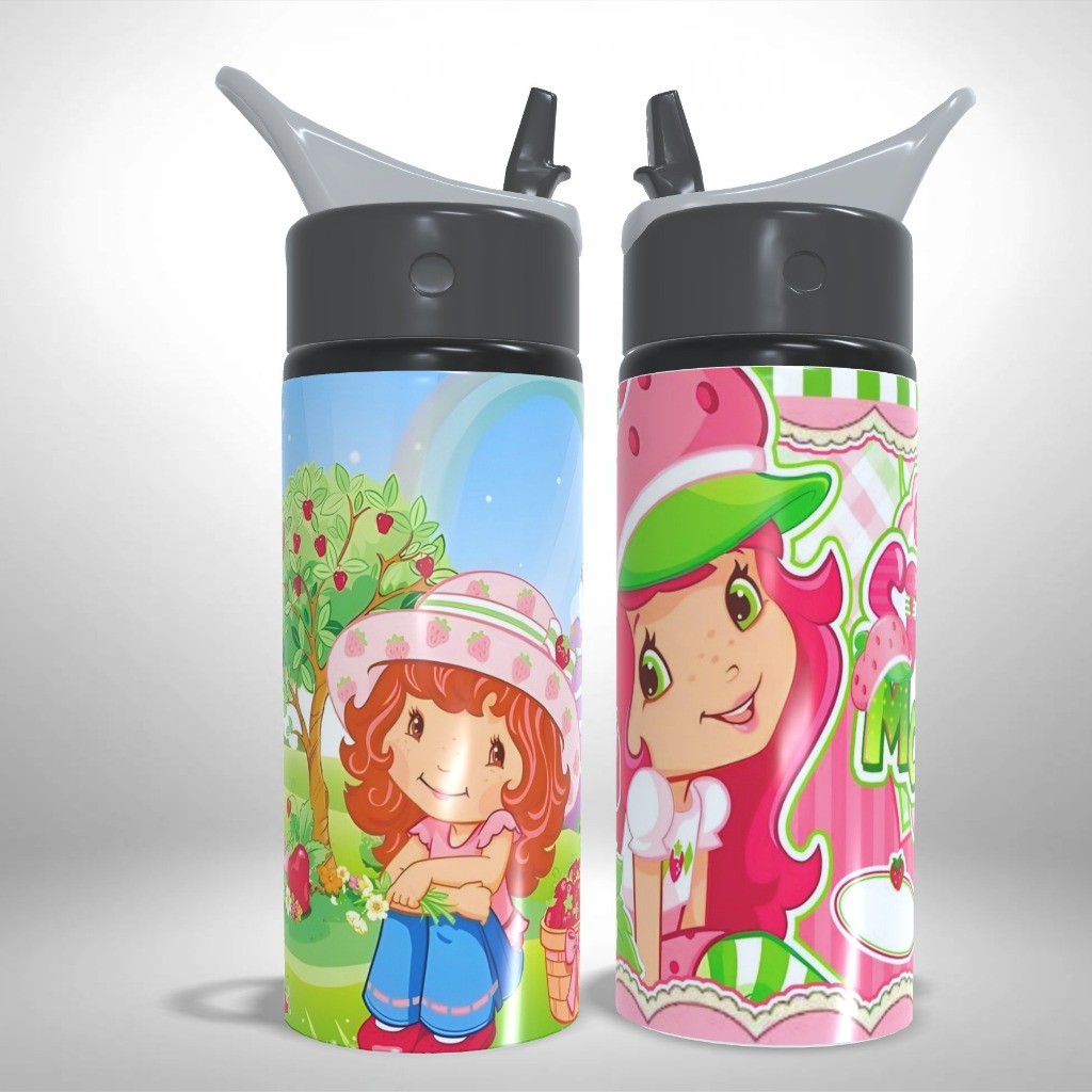 Garrafa Alumínio Infantil Personalizada Moranguinho Shortcake Escolar - Presente