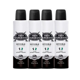 Kit Desodorante Aerossol Très Marchand Invisible 150ml - 4 Unidades em Oferta na Shopee