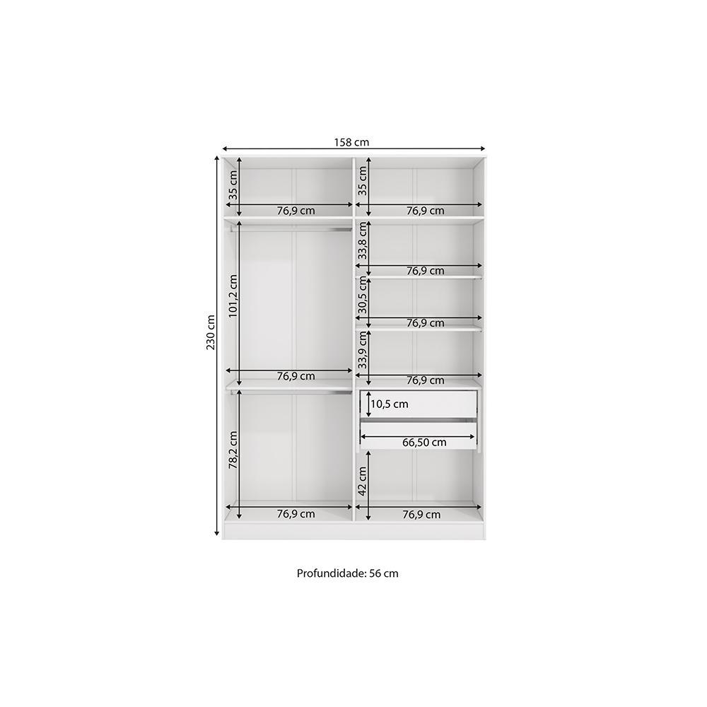 Guarda-Roupa Sem Portas 2 Gvts Kappesberg Adapt Branco 158cm · foto 2