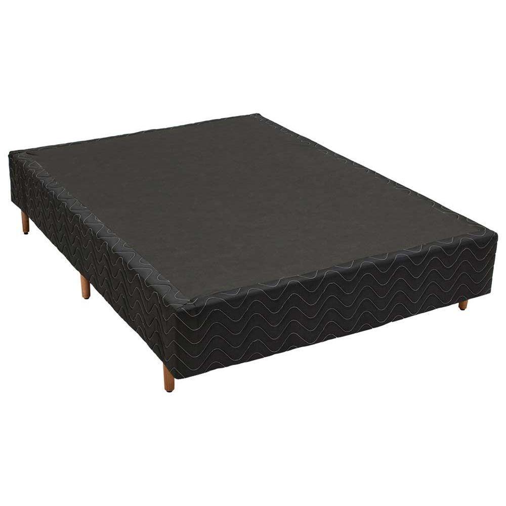 Cama Box Base Casal Universal Bordado Black (138x188x20) - Polar em Oferta na Shopee
