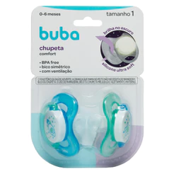 Kit 2 Chupeta Comfort Buba Tamanho 1 Noturna Foguete
