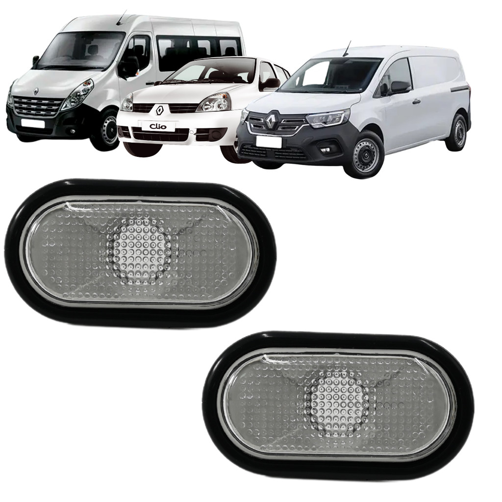Par Lanterna Lateral Cristal Clio Kangoo Master Moldura Preta