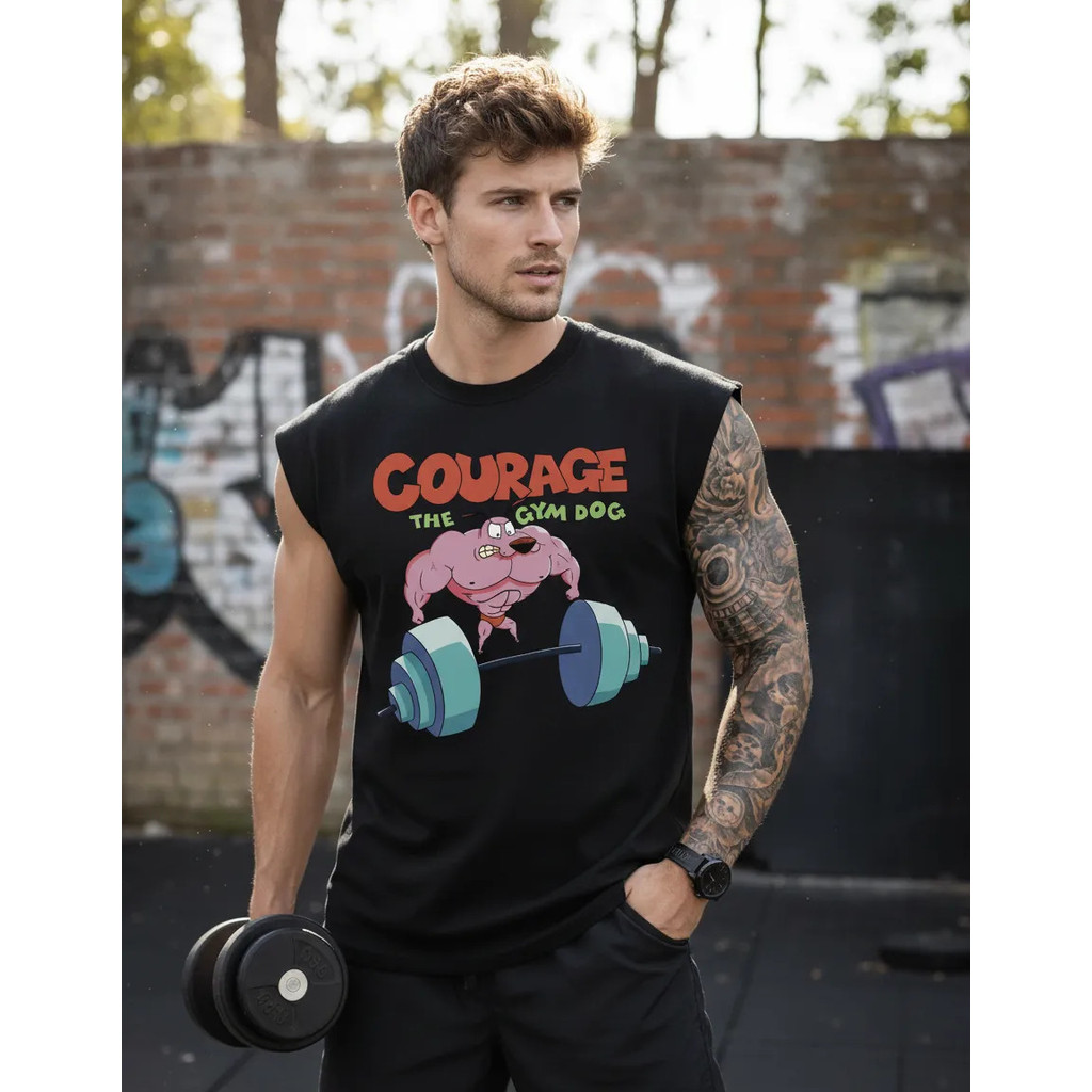 Camiseta Regata Oversized Cao Coragem Covarde Infanci Cavada em Oferta na Shopee