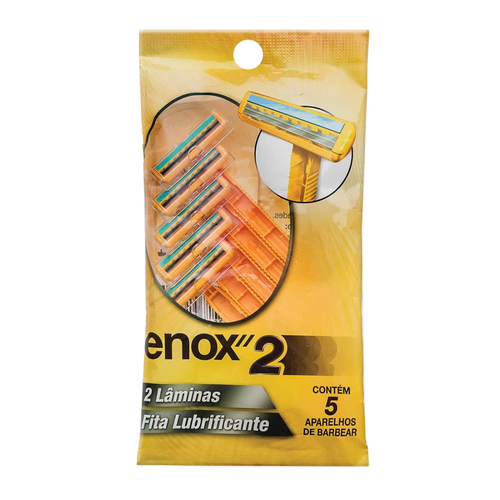 Aparelho de Barbear Enox 2 Lâminas Descartável 5 Unidades em Oferta na Shopee