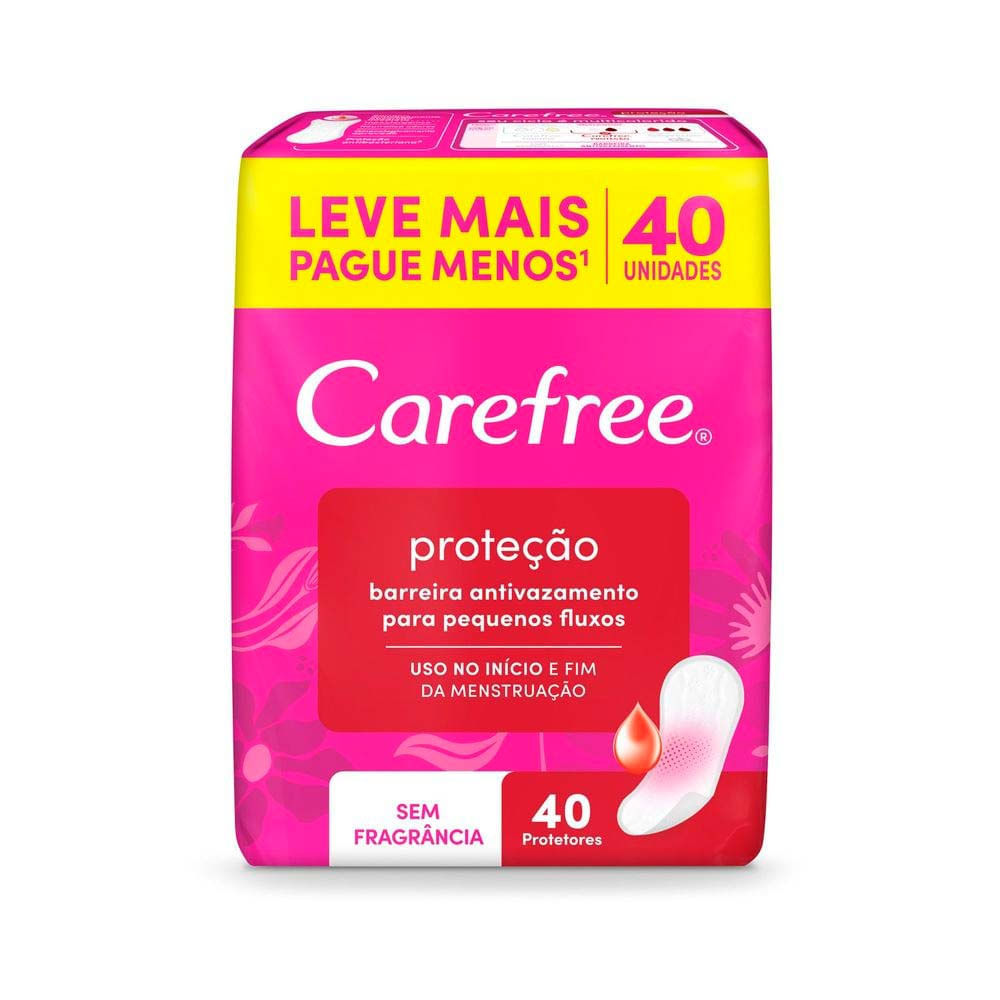 Protetor Diário Carefree Proteção Sem Perfume 40 Unidades Leve Mais Por Menos em Oferta na Shopee