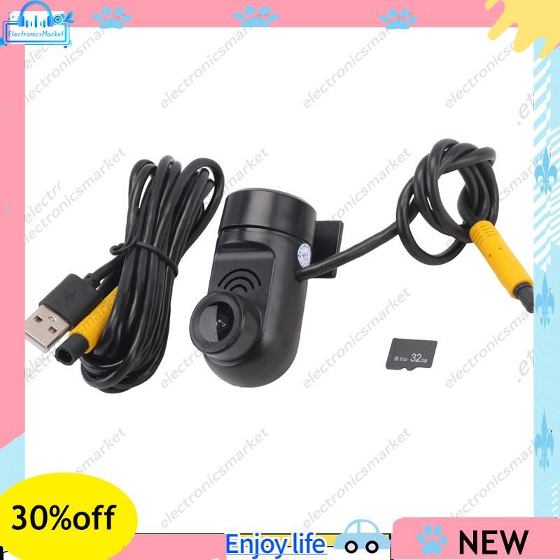 1080P HD 360 ° Mini Painel ADAS Giratório , Câmera Para De Carro Com Cartão De 32 Gb , Modo De Estacionamento 24 Horas/V