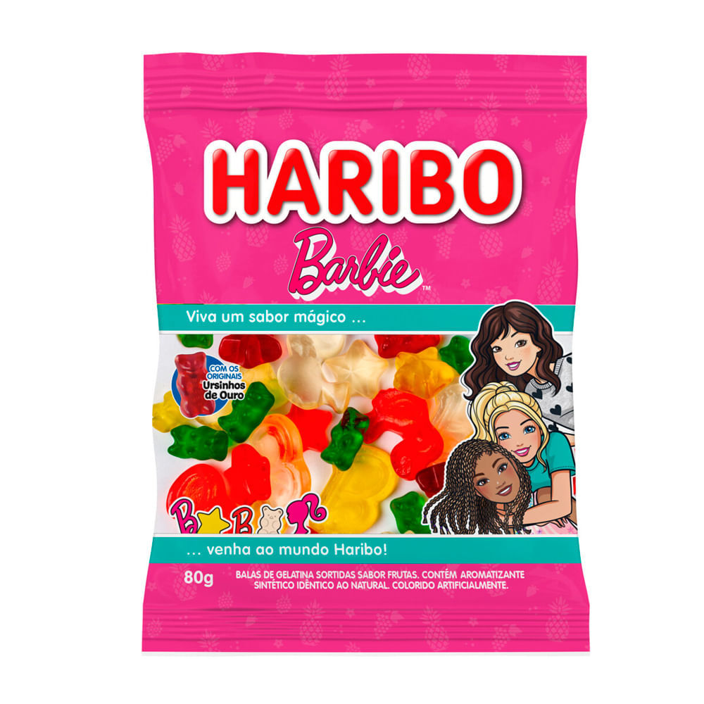 Balas de Gelatina Haribo Barbie com Ursinhos de Ouro 80g em Oferta na Shopee
