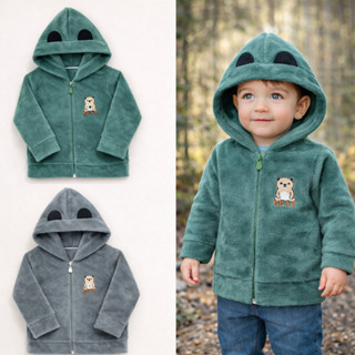 Jaqueta Fleece para Bebê Menino Capuz Interativo Quentinha em Oferta na Shopee