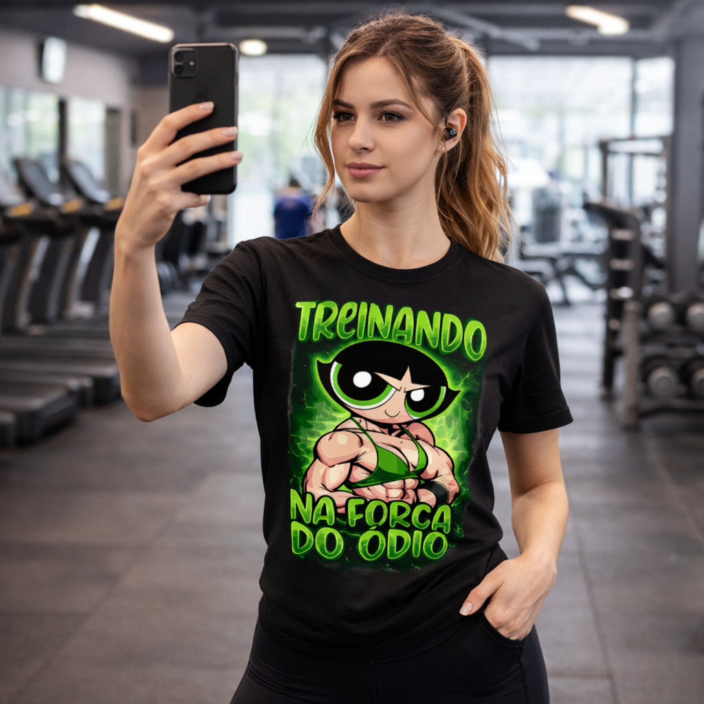 Camiseta Oversized Super Poderosas Fitness – T-Shirt Academia Musculação Estilo Streetwear Confortável
