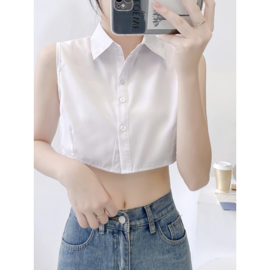 Versão coreana gola falsa feminina All-Match camisa de gola falsa gola falsa camisa gola suéter gola decorativa primaver