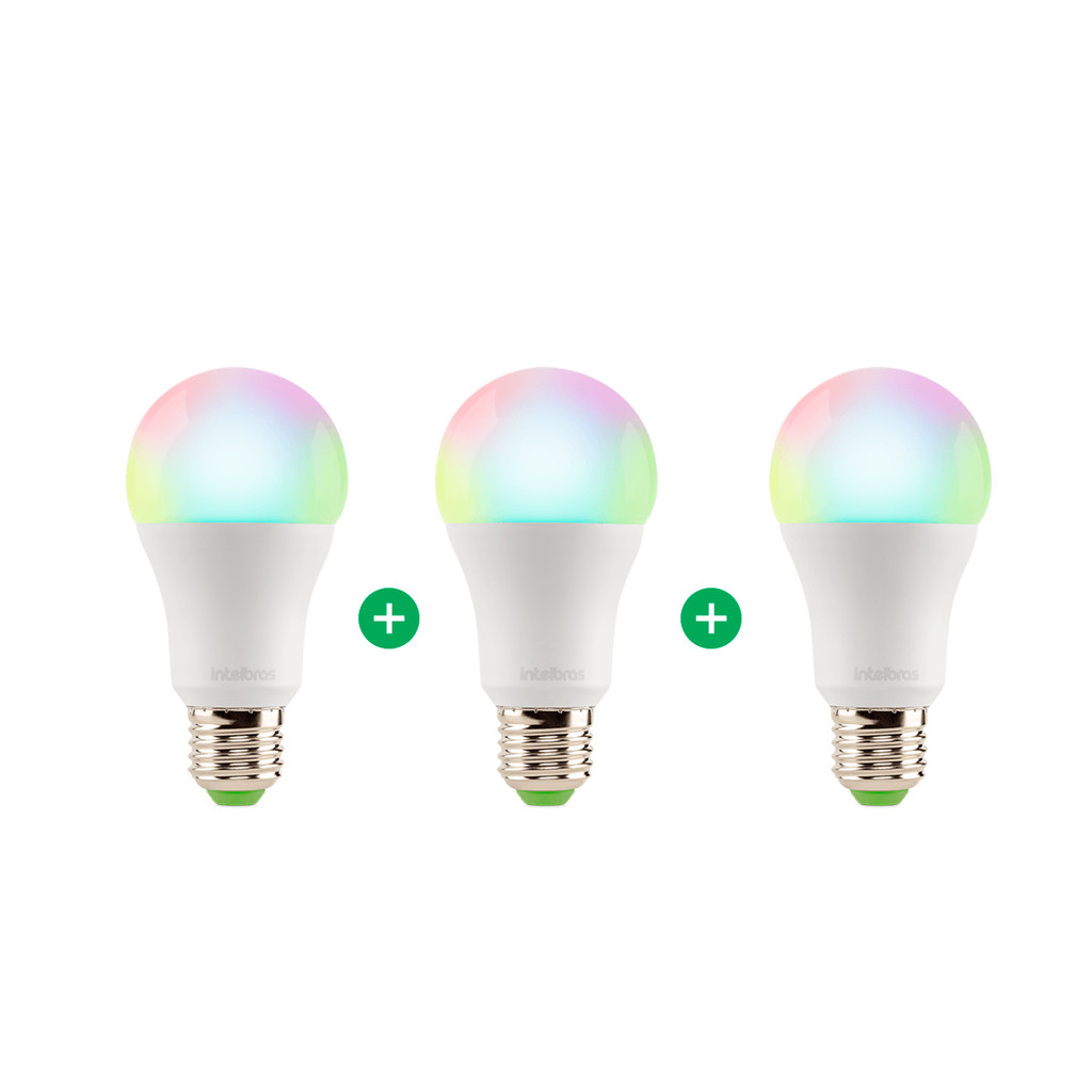 Kit Lâmpada Smart Wi-Fi EWS 410 Intelbras - 3 unidades em Oferta na Shopee