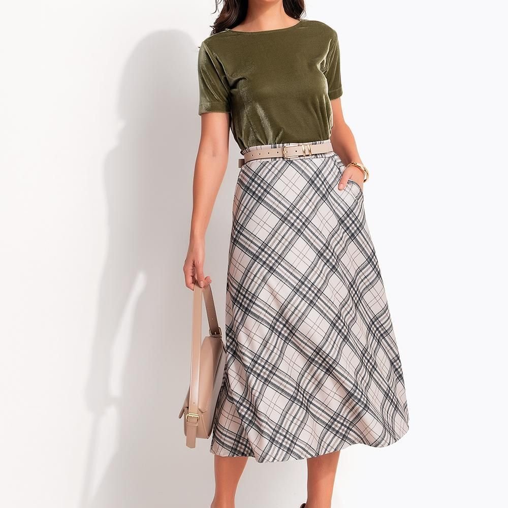 Blusa Em Veludo Verde Militar Quintess