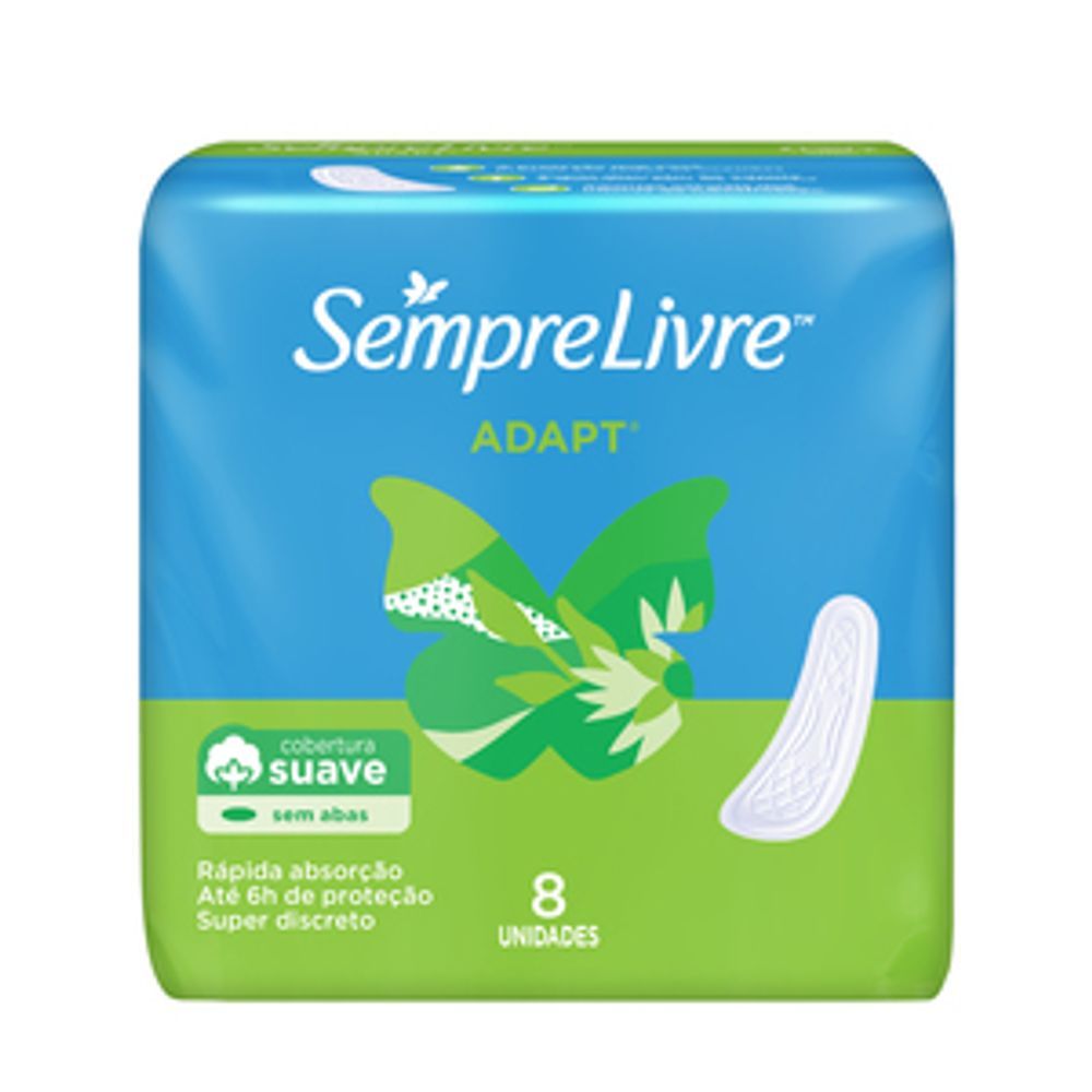 Absorvente Externo Sempre Livre Adapt Sem Abas Suave 8 Unidades em Oferta na Shopee