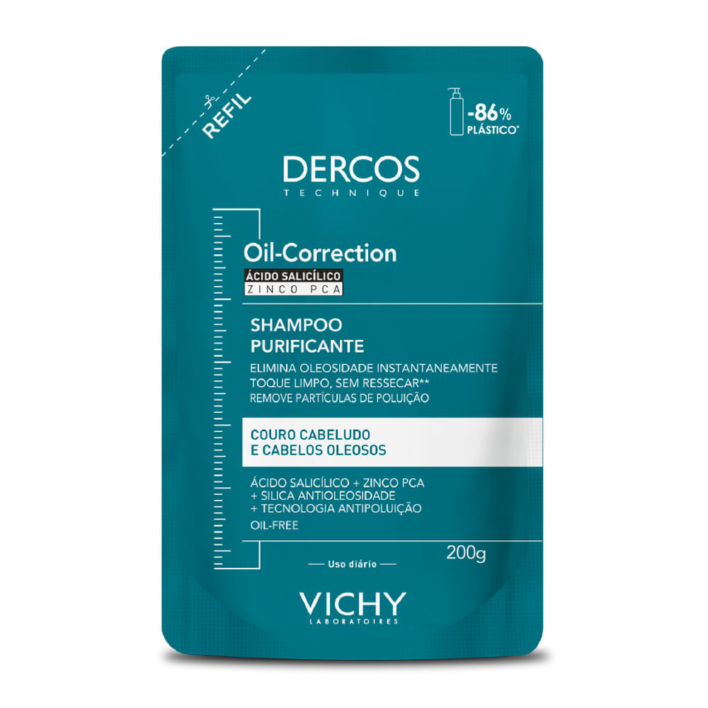 Dercos Vichy Shampoo Purificante Oil-Correction Refil 200g em Oferta na Shopee