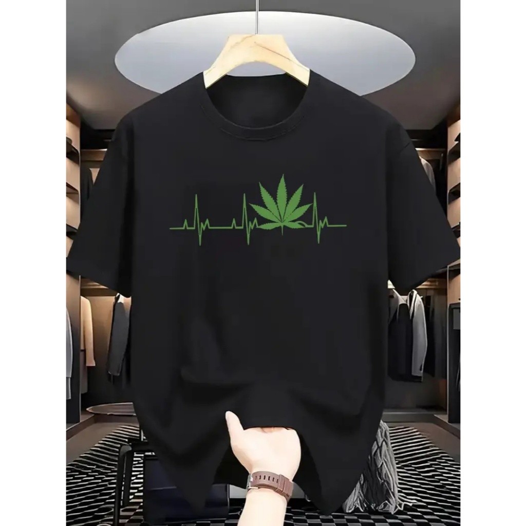 Camisa Masculina Basica Estampa Erva Batimentos Camiseta Casual