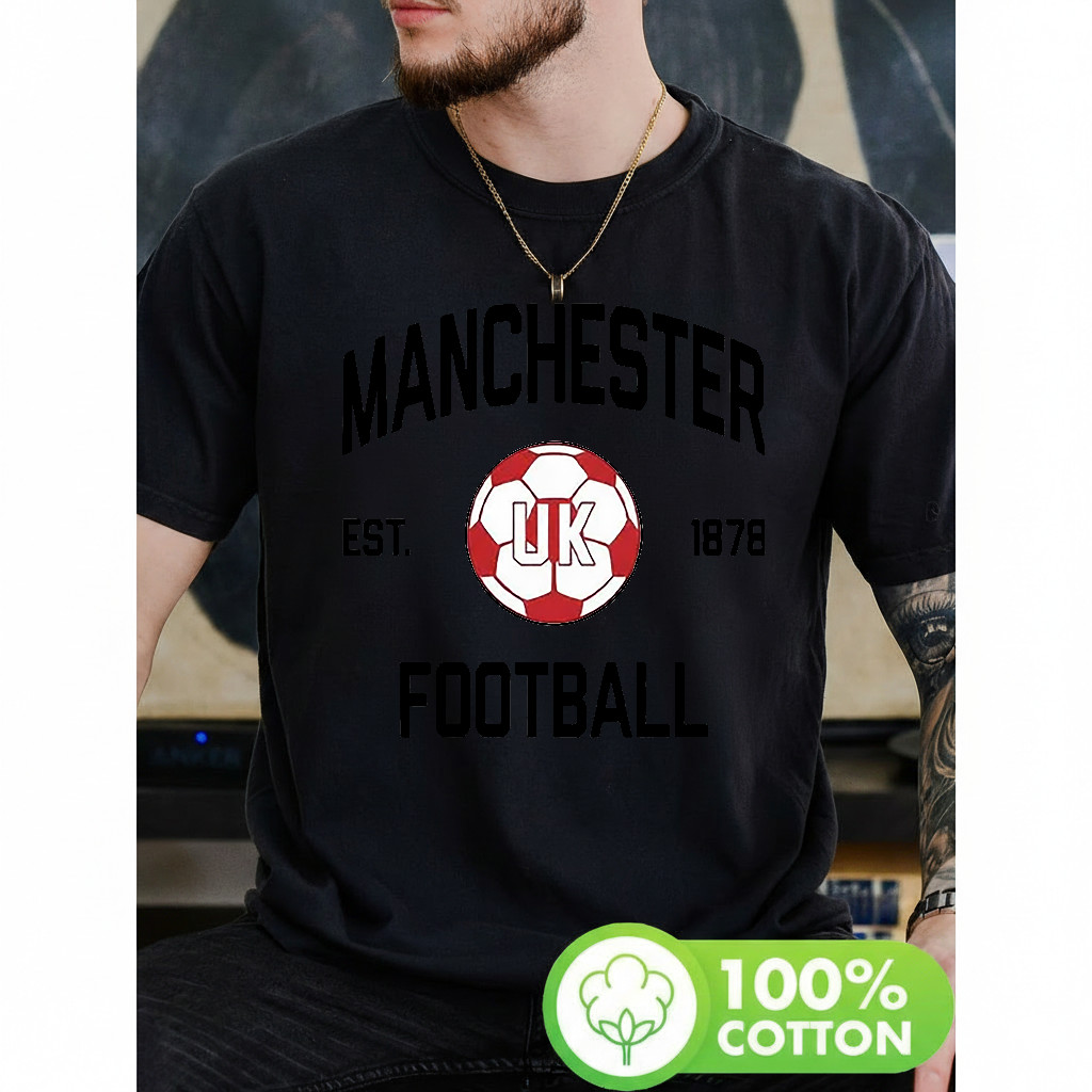Camiseta Masculina Estampa Futebol Manchester UK Moderna Atemporal Premium Urbano