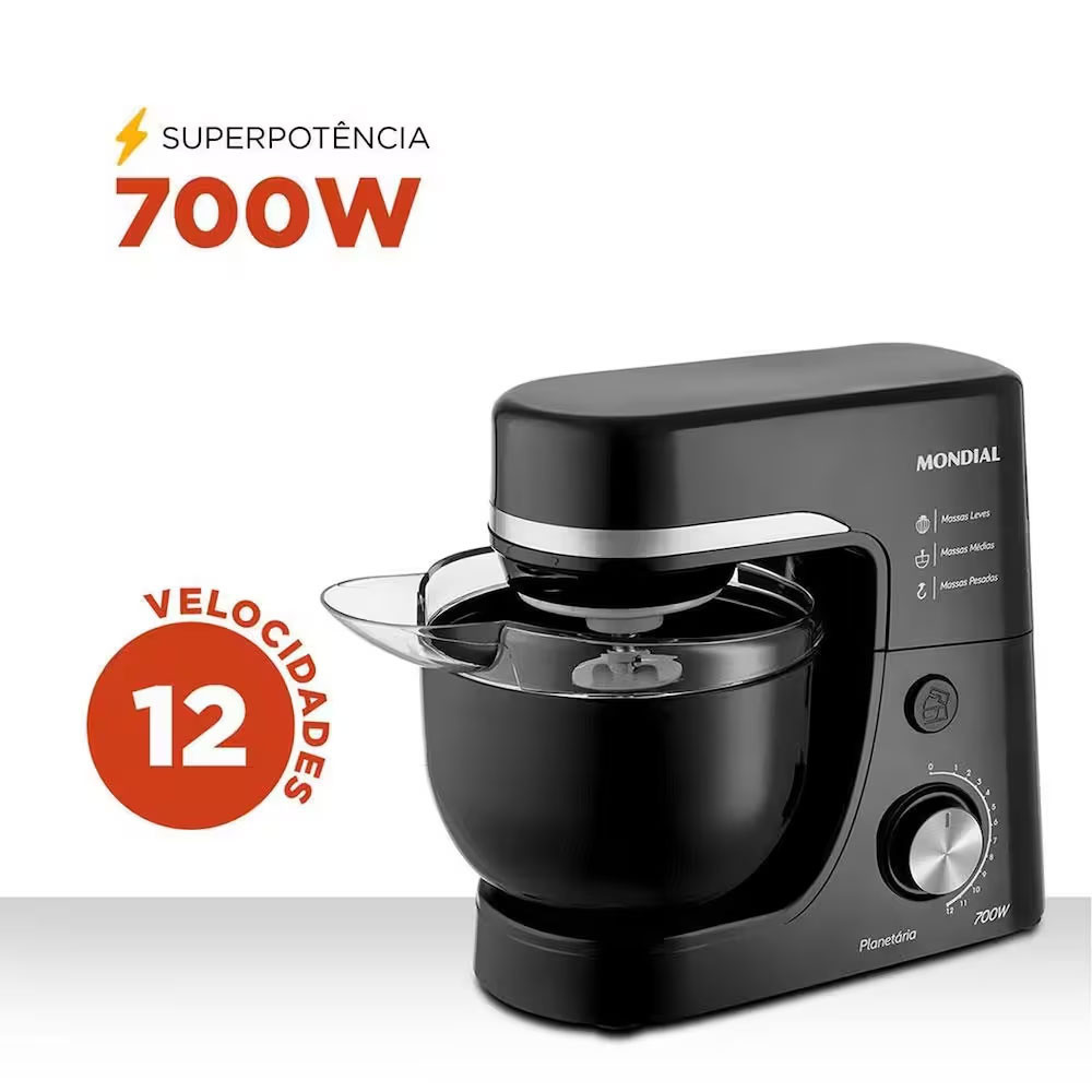 Batedeira Planetária BP-03 12 Velocidades 700W Mondial · foto 2