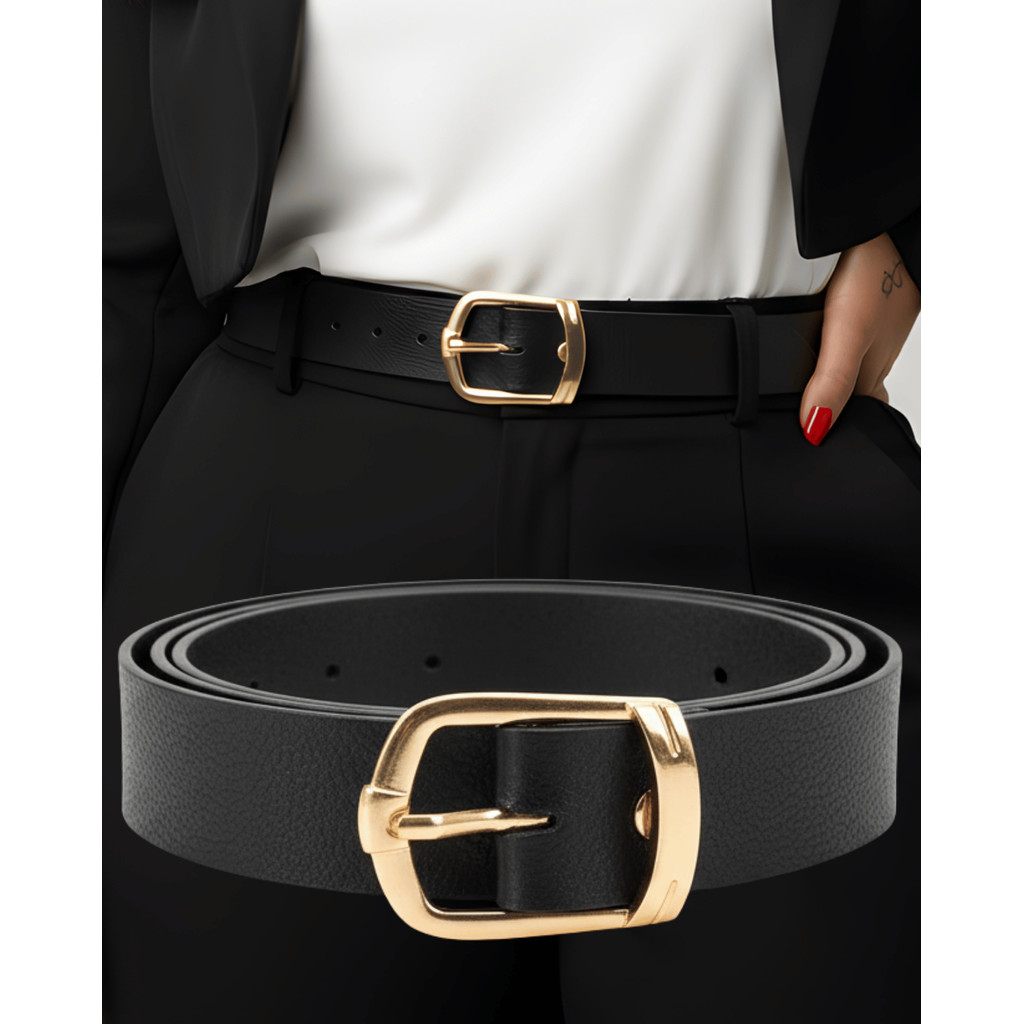 Cinto Feminino Plus Size Social Elegante Couro Sintético Fino Alfaiataria Chique Lisa P ao G3 em Oferta na Shopee