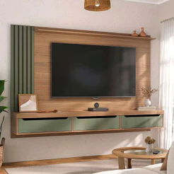 Painel Presence Artely com 1 Prateleira para Tvs de até 75 Polegadas