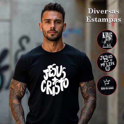 Camisa Camiseta Jesus Cristo Diversas Estampas Masculina Deus