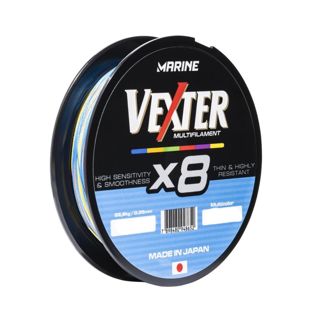 LINHA VEXTER X8 MULTIFILAMENTO MULTICOLOR 40LB - 0,29MM - 300M