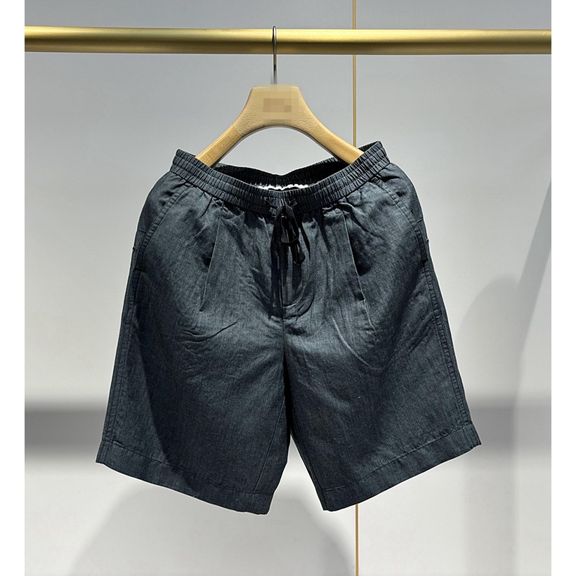 2024 novo produto masculino estilo verão 54 algodão 44 linho 2 elastano cintura elástica cinza verde calças cortadas cal