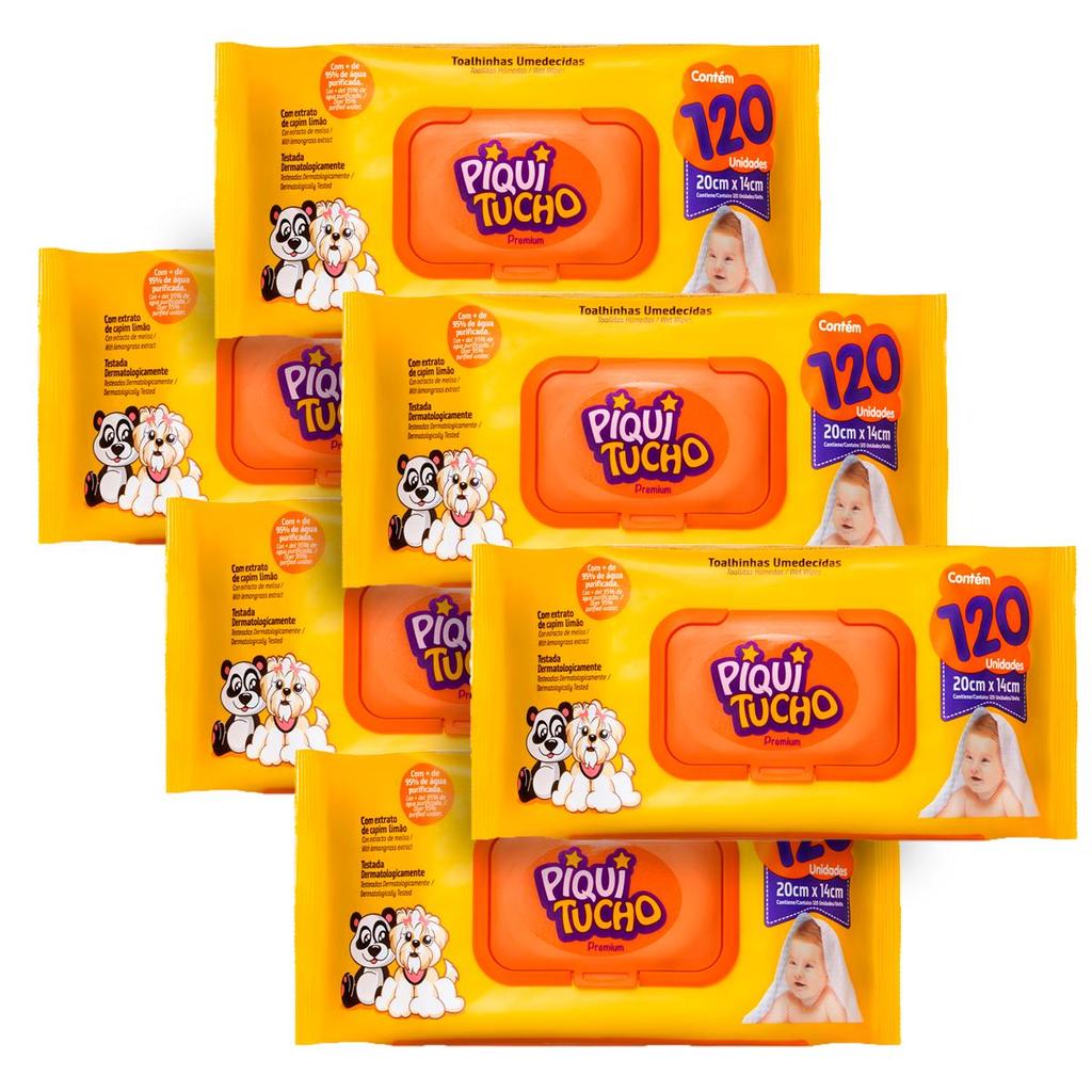 Kit Toalhas Umedecidas Piquitucho Premium 6 Und