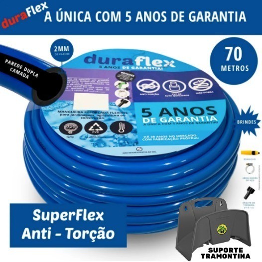 Mangueira De Jardim 70 Metros Que Não Dobra+SuporteTramotina Profissional
