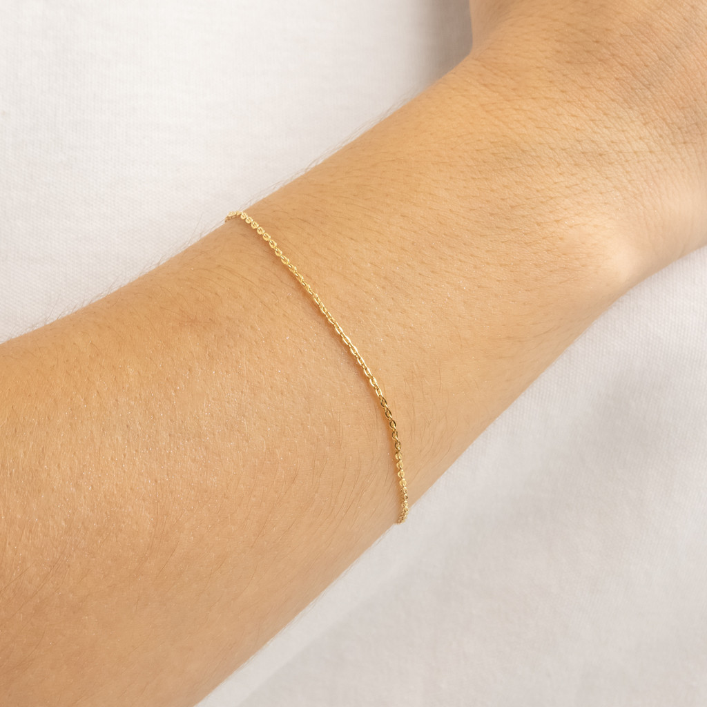 Pulseira Elos Pequenos Dourada e Prata Banhada - D France Semijóias