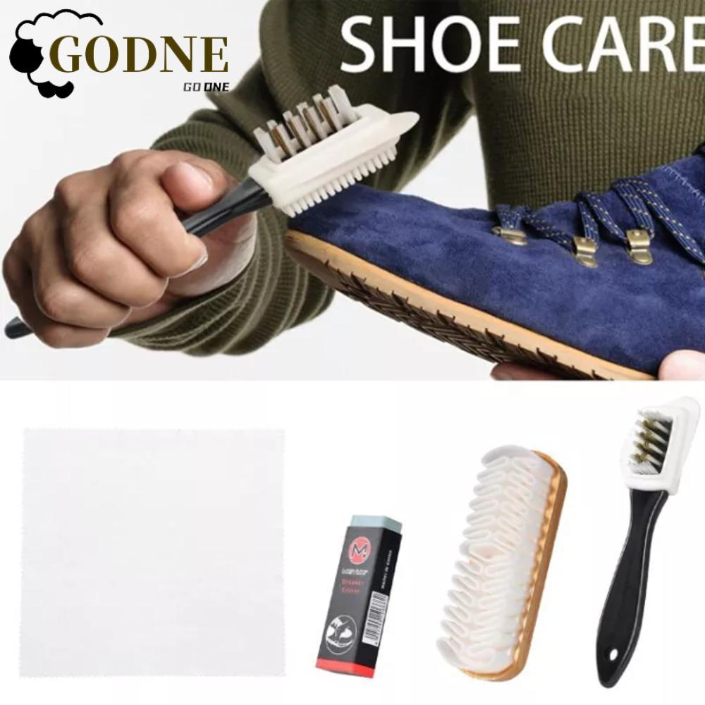 GODNESSFO 4 Pçs/Set Kit De Escova De Camurça Com Borracha , Escovas Nubuck Para Remoção De Manchas Uso Doméstico , Ferra