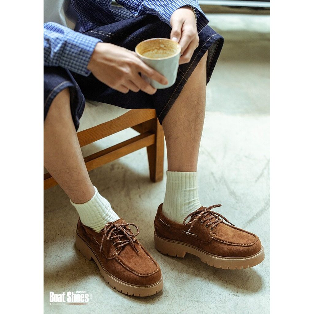 MRA Sapatos Masculinos Vintage Para Barco , Mocassins Dinheiro Antigo , Sola Grossa , Elevador , Roupa De Trabalho , Cas