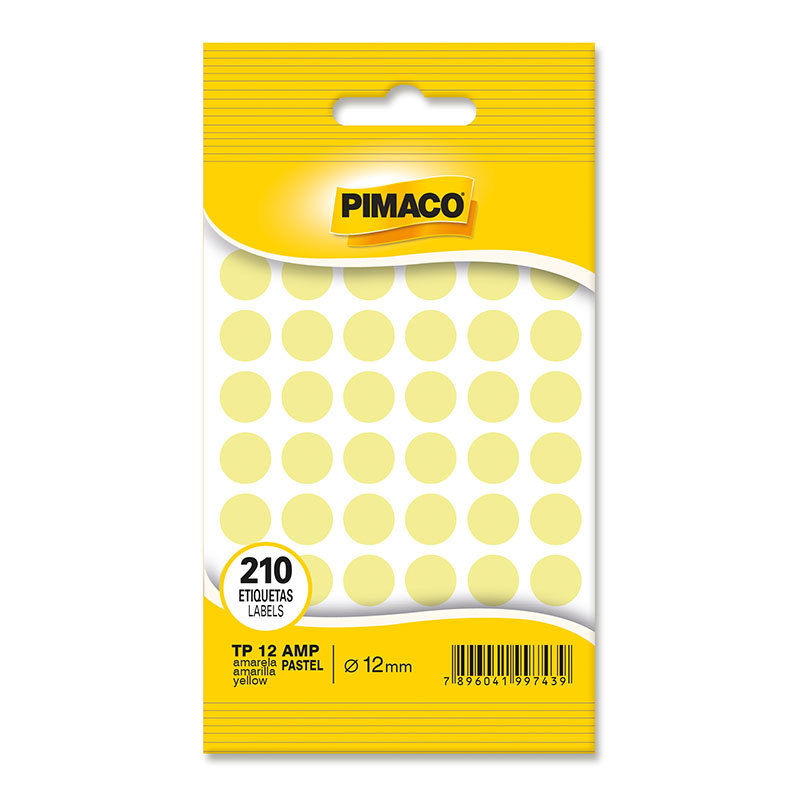 Etiqueta adesiva TP12 amarelo pastel Pimaco