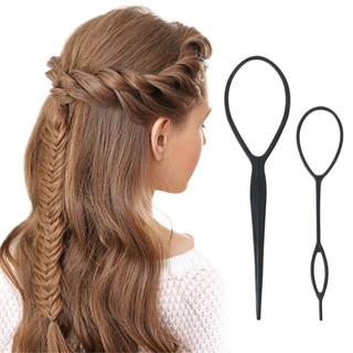 2 Pçs/Set Criador De Rabo De Cavalo Plástico Loop Ferramentas De Estilo topsy Pony Cauda Clipe Cabelo Trança Maker Ferra