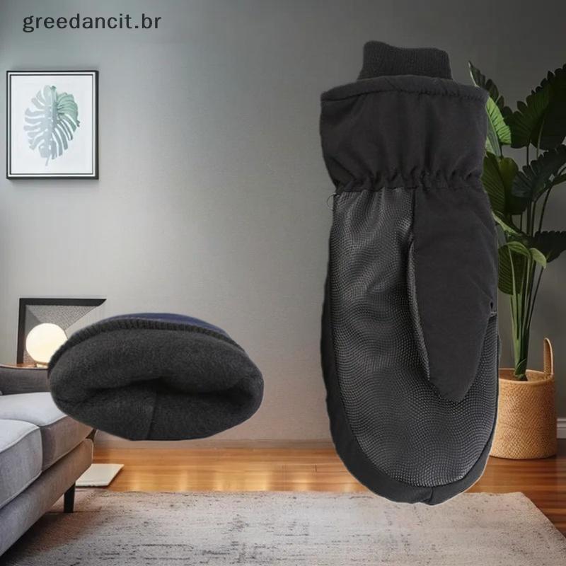 Prosperityusma 1 Par De Luvas De Inverno Forradas De Lã Com Punho Estendido Esqui Térmicas Unissex Ponta À Prova De Vent