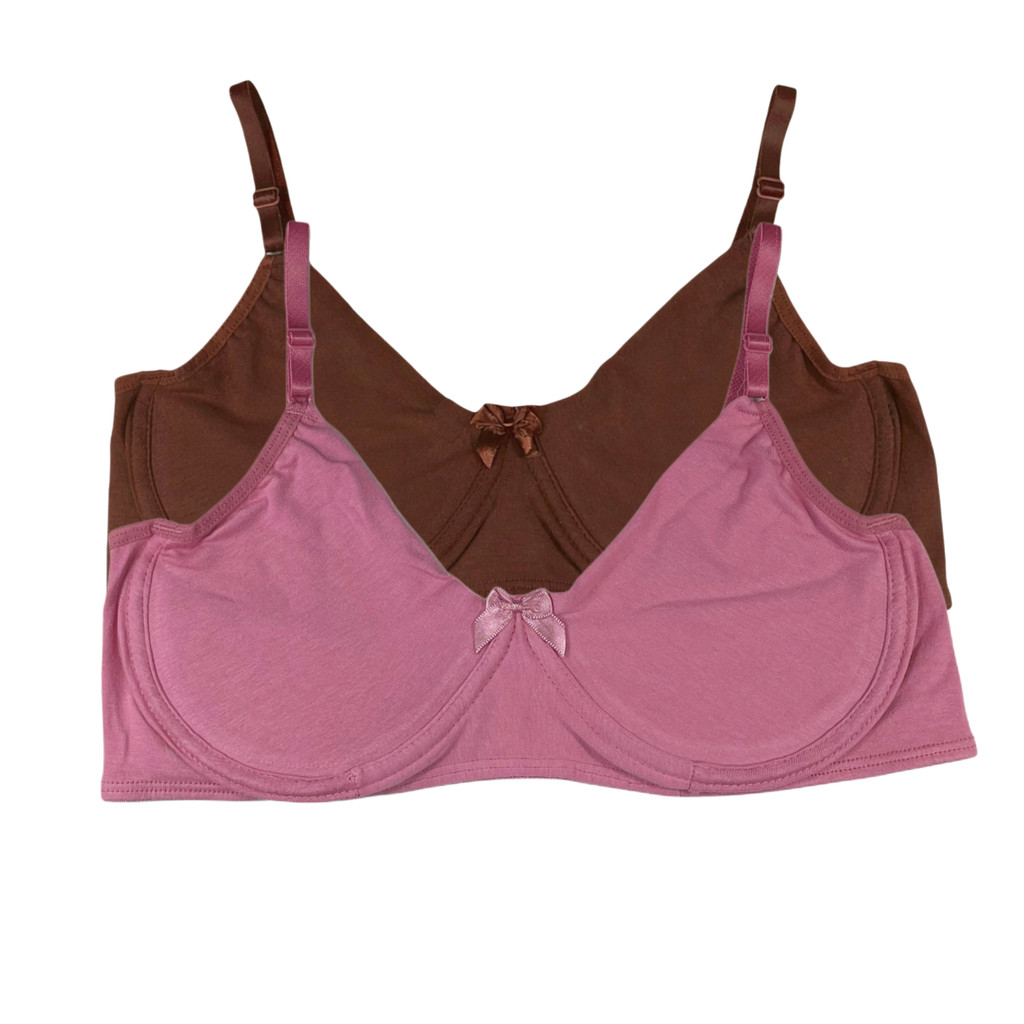 Kit com 2 Sutiãs de Algodão com Aro e Sem Bojo - Conforto Feminino