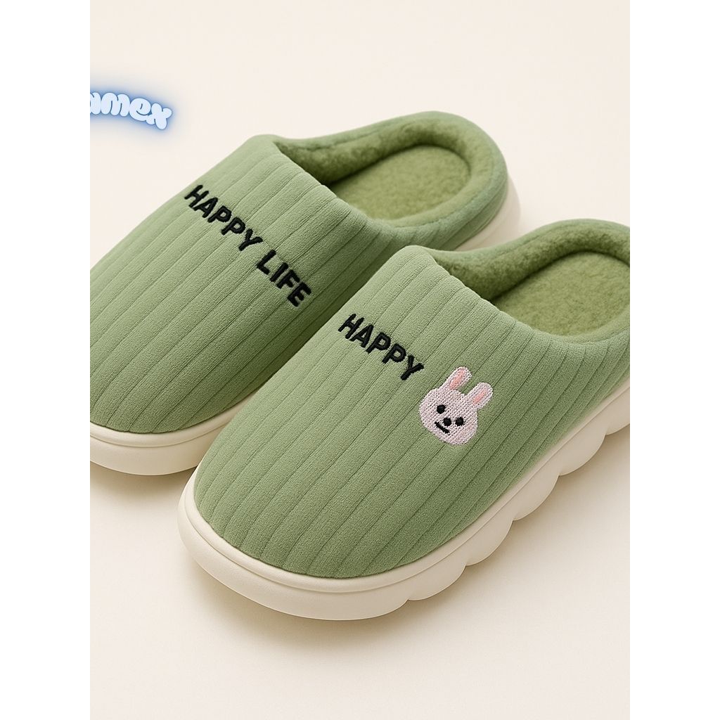 Pantufa Rasteirinha /Coelho – Pelúcia Verde - PF2 em Oferta na Shopee